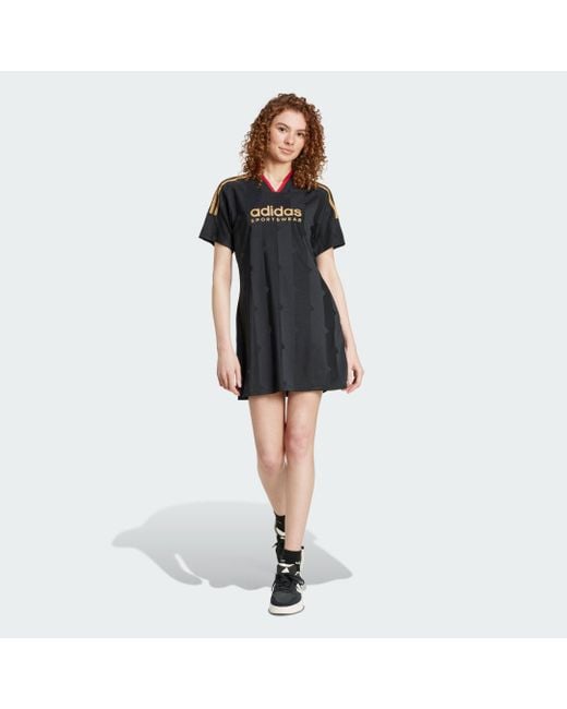 Adidas Black Tiro Cut 3-Stripes Jacquard Tee Dress