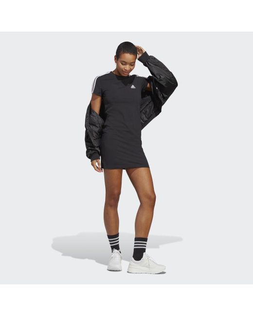 Adidas Black Essentials 3-stripes Tee Dress