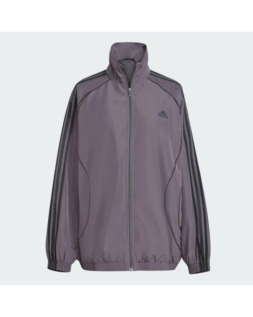 Adidas Purple Teamgeist Adicolor Oversized Woven Track Top