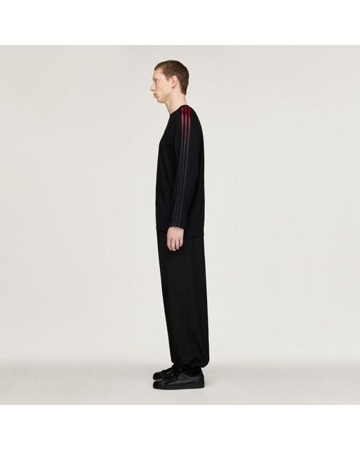 Adidas Black Y-3 Oversized Gradient Stripes Long Sleeve T-Shirt