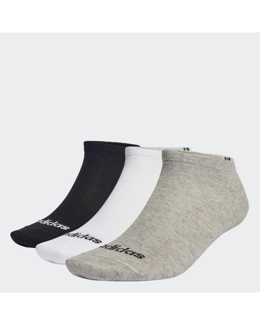 Calzini Thin Linear Low-Cut (3 paia) di Adidas in Gray