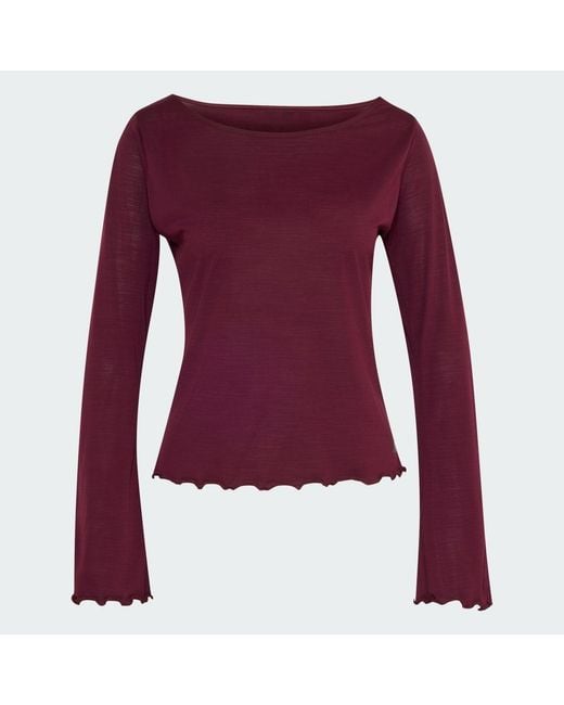 Adidas Red Motion Long Sleeve T-Shirt