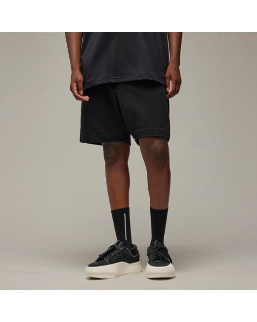 Y-3 French Terry Shorts di Adidas in Black da Uomo
