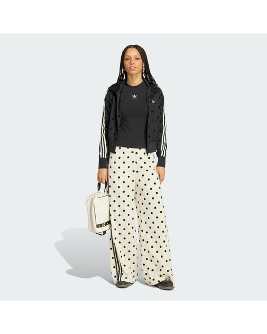 Adidas Metallic Satin Polka Dots Wide Leg Pant