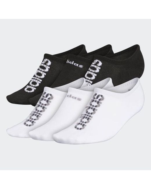 adidas Synthetic Superlite Linear Supernoshow Socks 6 Pairs in White