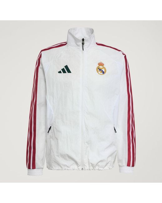 Adidas White Real Madrid Home Anthem Jacket for men