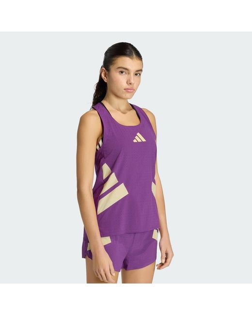Adidas Purple Adizero Road To Records Singlet
