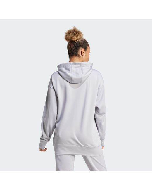 Adidas Blue Aeroready Game And Go Fleece Hoodie