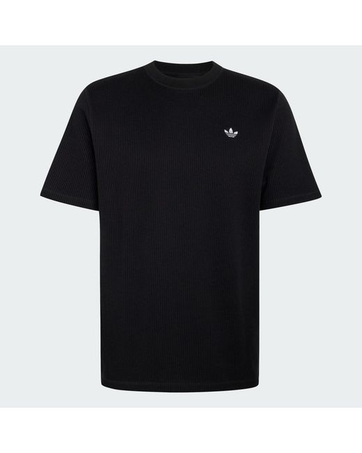 Adidas Trefoil Essentials Waffelstrick-T-Shirt in Black für Herren