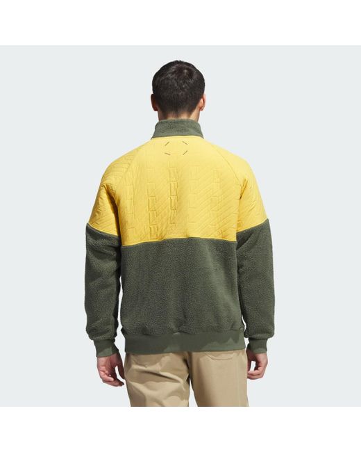 Adidas Originals Green Adicross Padded Fleece Half-zip Jacket for men