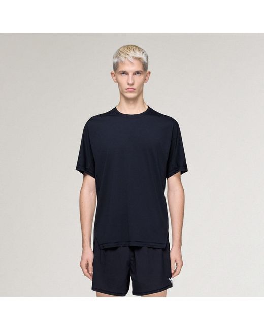 Adidas Blue Y-3 Running Short Sleeve T-Shirt for men