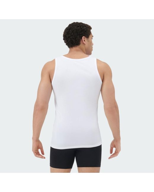 Adidas White Active Flex Cotton Tank Top 2-Pack Underwear for men