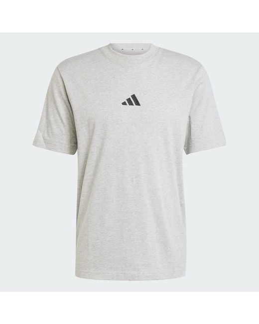 Adidas White Essentials Small Logo Single Jersey T-Shirt for men
