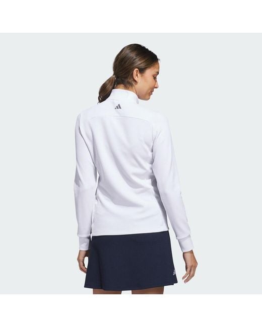 Adidas White Performance Textured Full-Zip Jacket