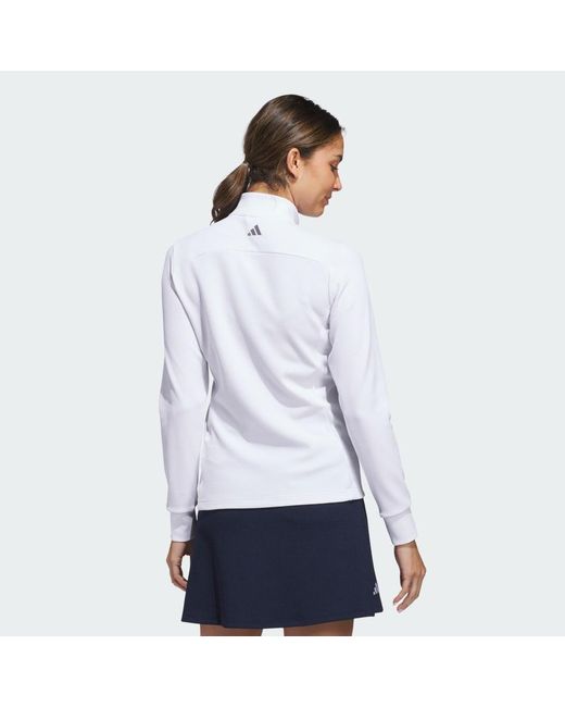 Adidas White Performance Textured Full-Zip Jacket
