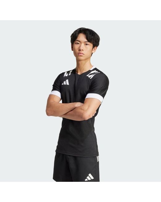 Adidas Black 3-Stripes Fitted Jersey for men
