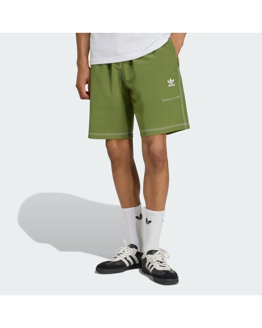 Adidas Green Trefoil Essentials Shorts for men