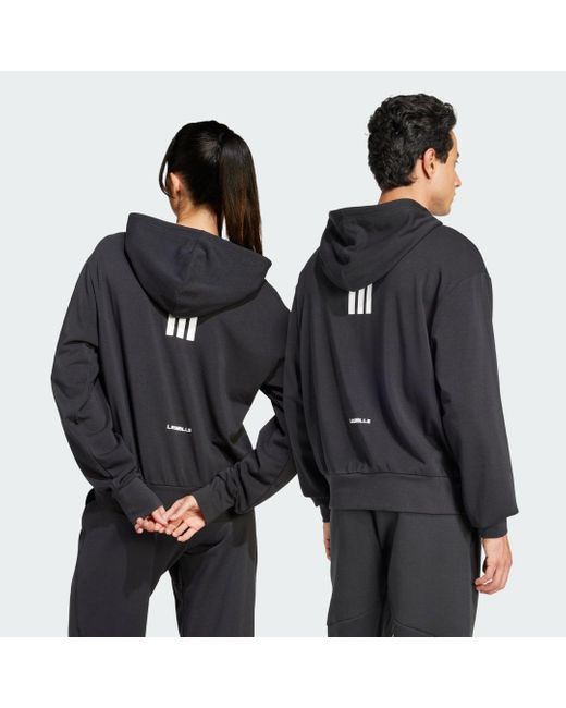 Felpa Con Cappuccio Les Mills Graphic di Adidas in Gray