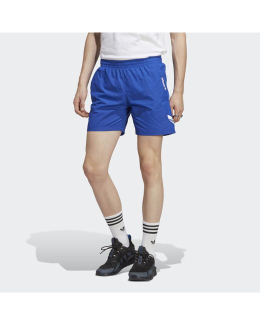 Adidas Blue Originals Essentials Trefoil Swim Shorts for men