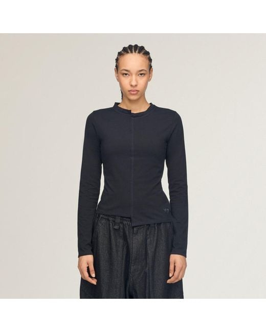 Adidas Blue Y-3 Fitted Long Sleeve T-Shirt