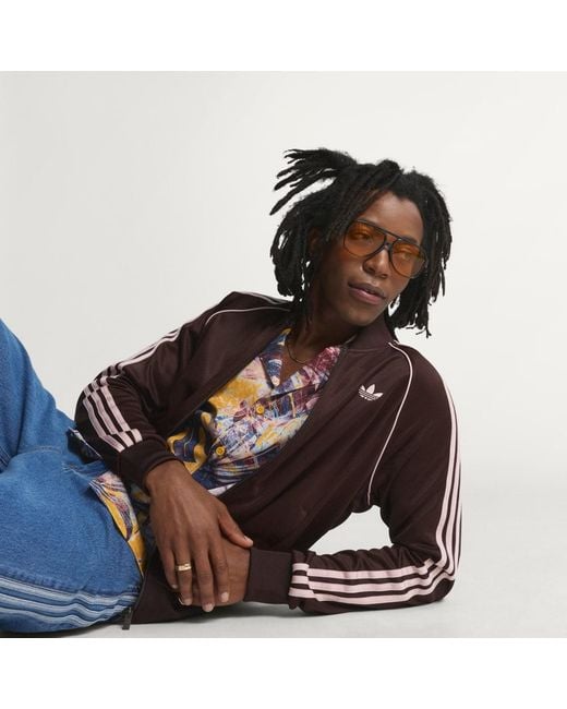 Adidas Brown Sst Track Top for men