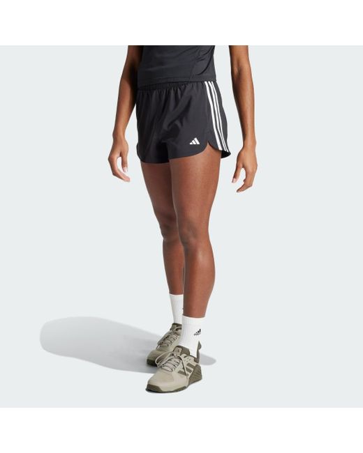 adidas Pacer Training 3-Streifen Woven Schwarz Lyst Shorts | High-Rise AT in