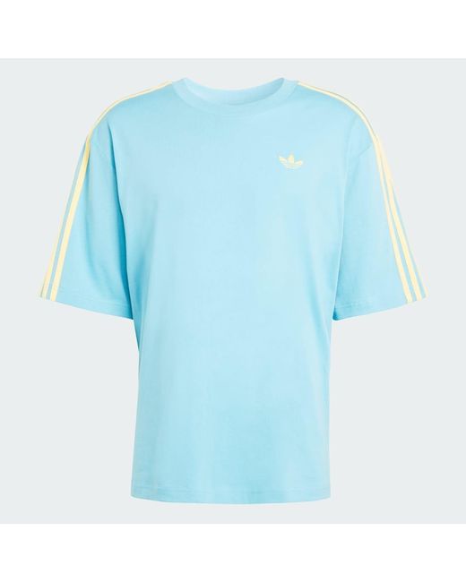 Adidas Blue Adicolor 3-Stripes Oversized T-Shirt for men