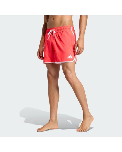 Adidas Red Water Reactive Graphic Swim Shorts 5 Inch for men