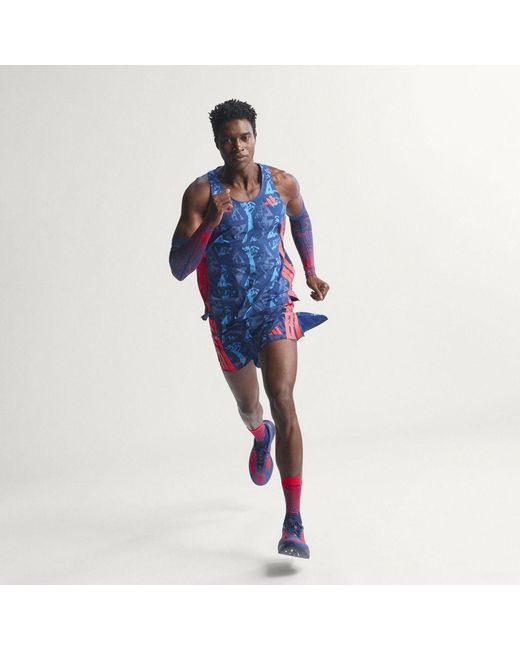 Adidas Blue Adizero Labrum Gel Pocket Shorts for men