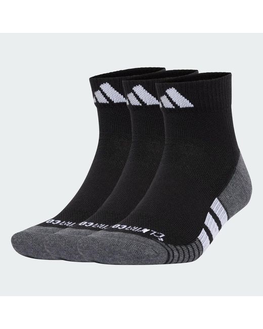 Adidas Black Performance Climacool Cushioned Quarter Socks 3-Pack