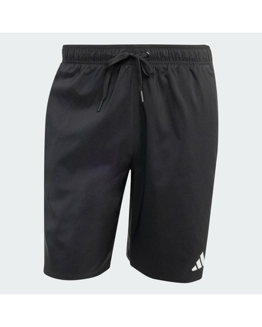 Adidas Blue 3-Stripes Swim Shorts 8-Inch for men