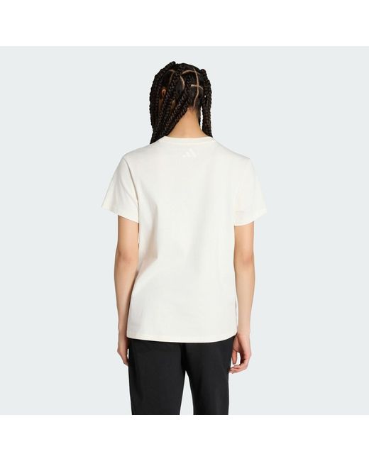 Adidas White Floral Loose Graphic T-Shirt 2