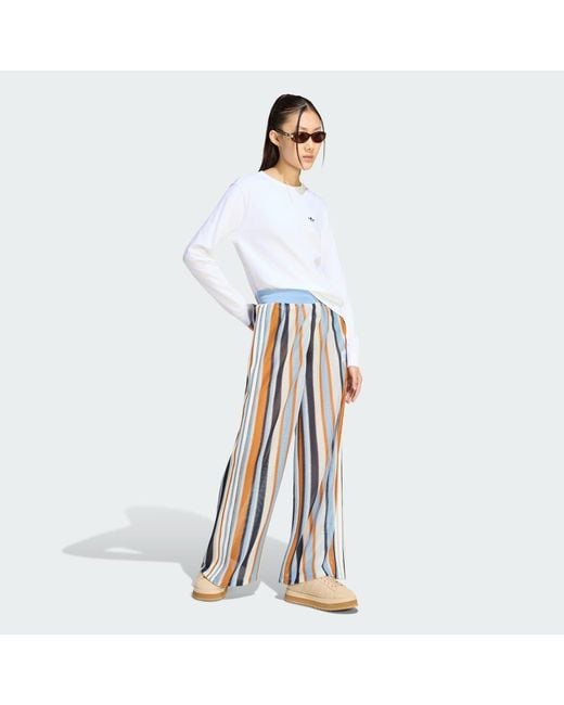 Adidas Blue Originals Summer Glow Knitted Firebird Track Tracksuit Bottoms