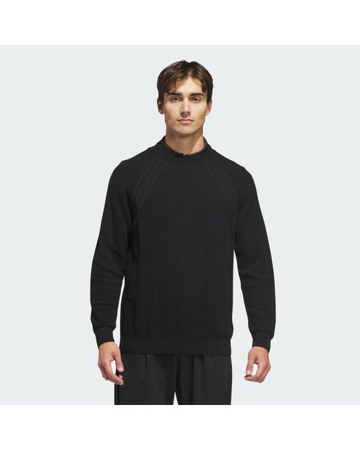 Adidas Black Ultimate365 Tour Knit Crewneck Sweatshirt for men