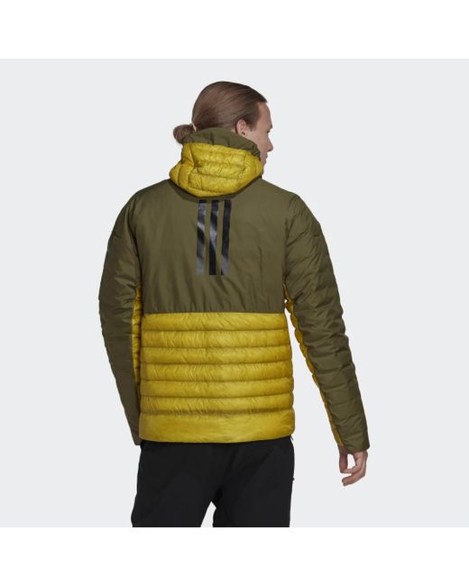 Giacca Terrex MYSHELTER Down Hooded di Adidas in Green da Uomo
