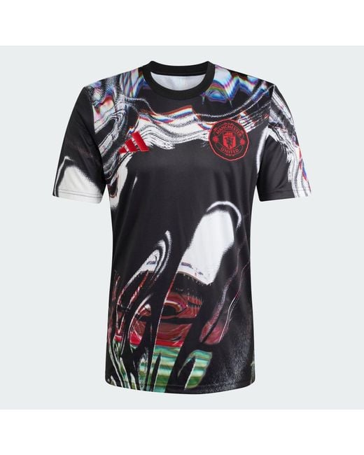 Adidas Black Football Manchester United 25/26 Pre Match Jersey Ka6419 for men