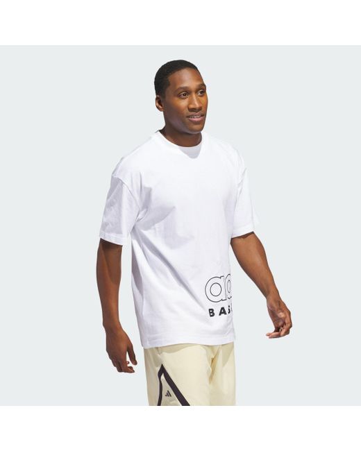 Adidas White Basketball Select T-Shirt for men
