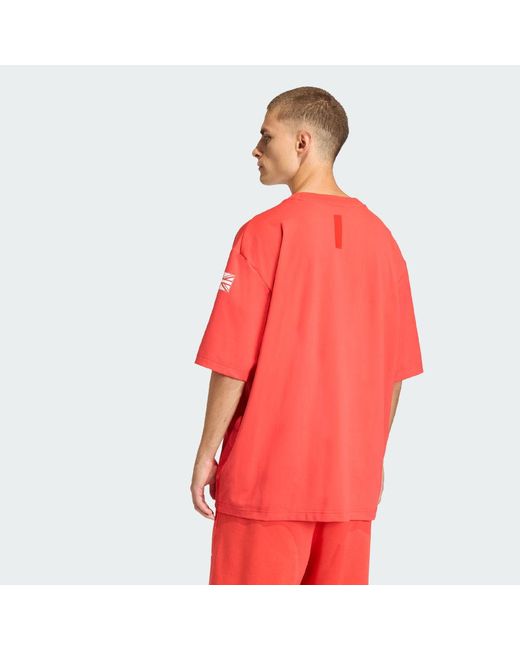 Adidas Red Team Gb Loose Fit T-Shirt for men