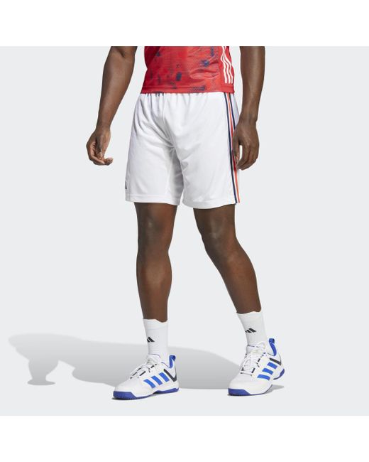 Adidas White France Handball Shorts for men