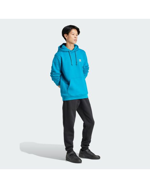 Adidas Blue Trefoil Essentials Hoodie for men