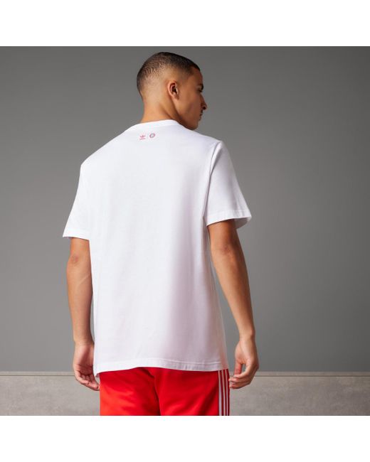 Adidas Red Fc Bayern Originals Graphic T-shirt for men