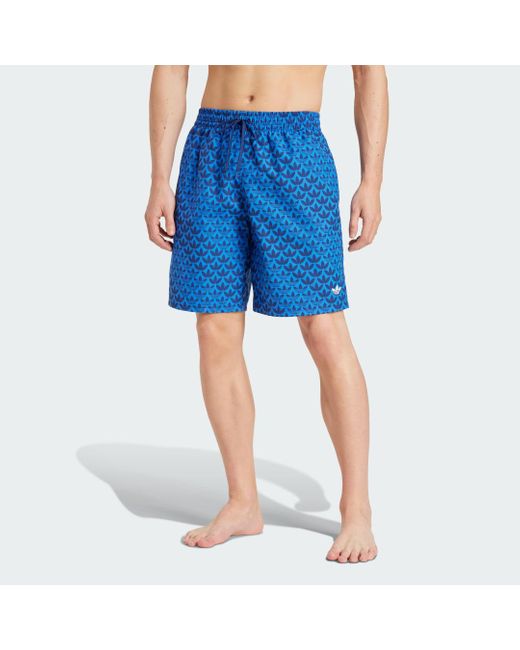 Adidas Blue Monogram Swim Shorts for men