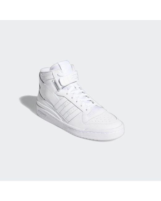 Adidas White Forum Mid Shoes