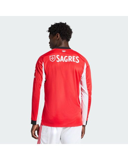 Adidas Red Benfica 25/26 Long Sleeve Home Jersey for men