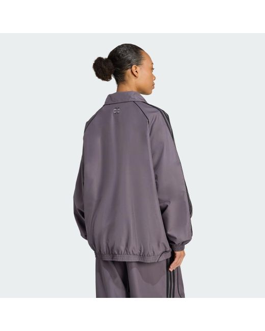 Adidas Purple Teamgeist Adicolor Oversized Woven Track Top