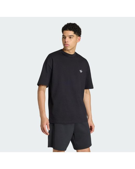 Adidas Black Trefoil Essentials Spacer Loose T-Shirt for men
