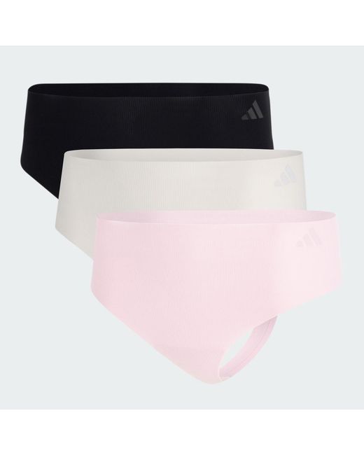 Adidas Blue Active Micro Flex 3 Pack Thong Underwear