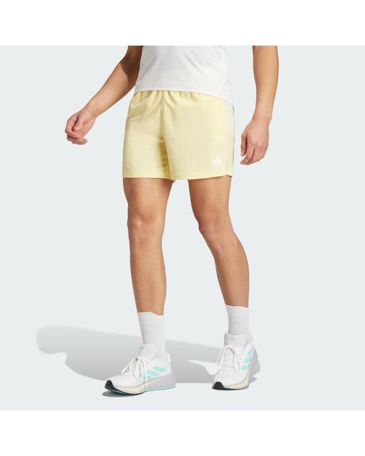 Adidas Yellow Own The Run Shorts for men