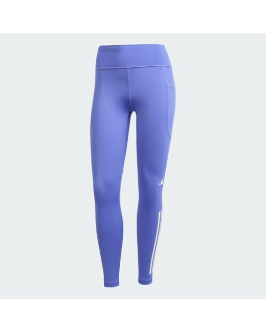 Adidas Purple Dailyrun 3-Stripes 7/8 Leggings