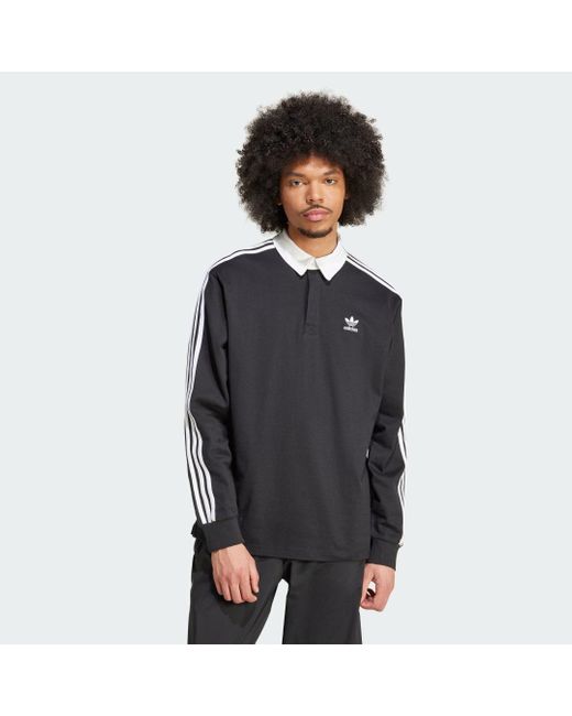 Adidas Black Adicolor Rugby Polo Shirt for men
